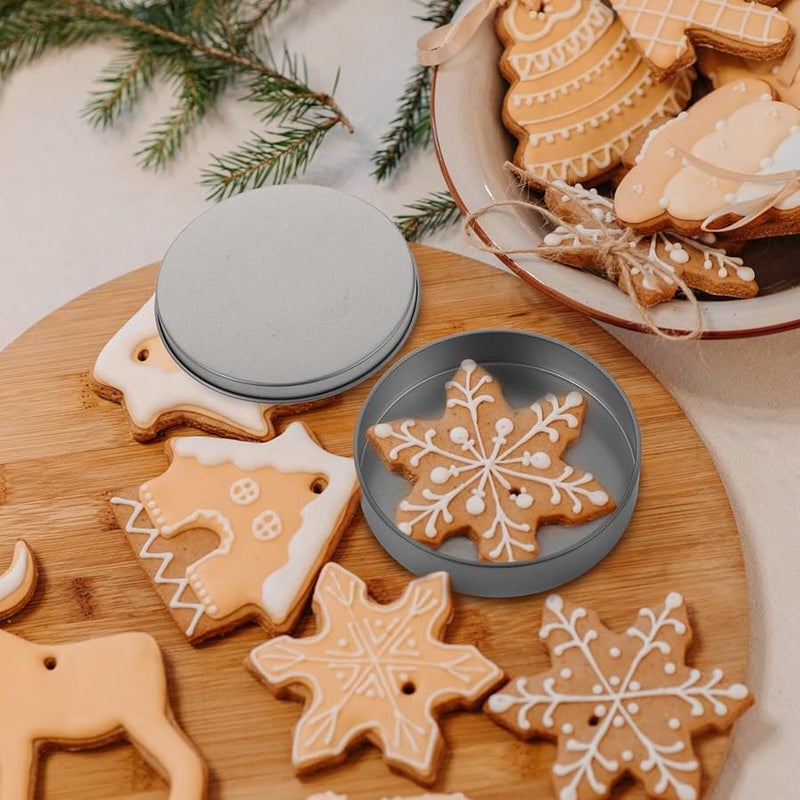 2Pcs Tinplate Sugar Cake Mold Set With Storage Box For DIY Candy Biscuit Baking - Image 3